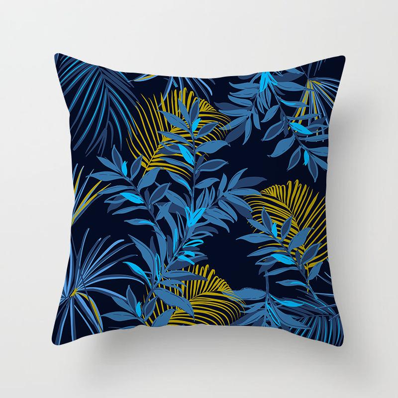 Summer Tropical Floral Cushion Cover Home Decor Office Sofa Pillowcase Green Plant Throw Pillowcase
