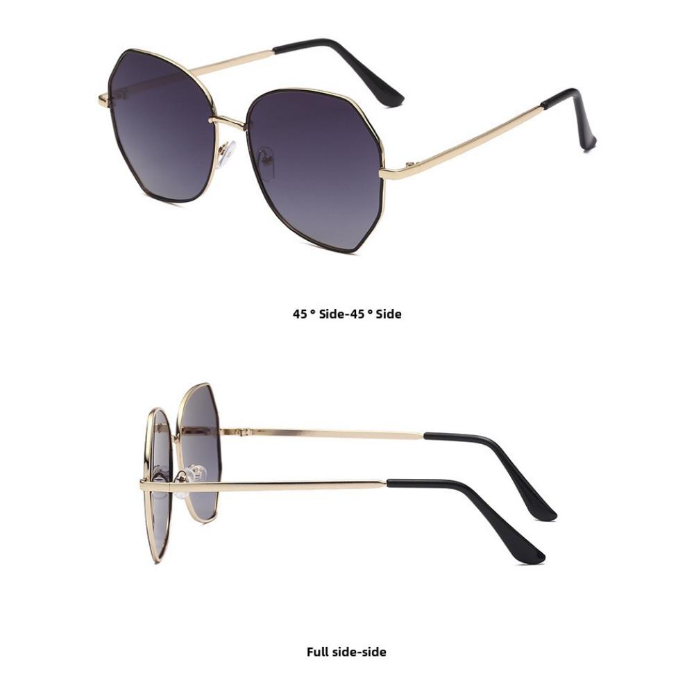 Sunglasses Female Korean Version Tide Shading Polarized Ins Sunglasses Fashion Polygonal Large Frame High Definition UV Protection Glasses