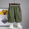Boys' Cotton Summer Shorts with 3D Pockets - Casual Loose Fit for Kids