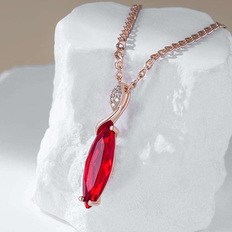 Oval Grey Crystal Pendant Necklace For Women  Rose Gold Color With Natural Zircon High Quality Daily Fine Jewelry