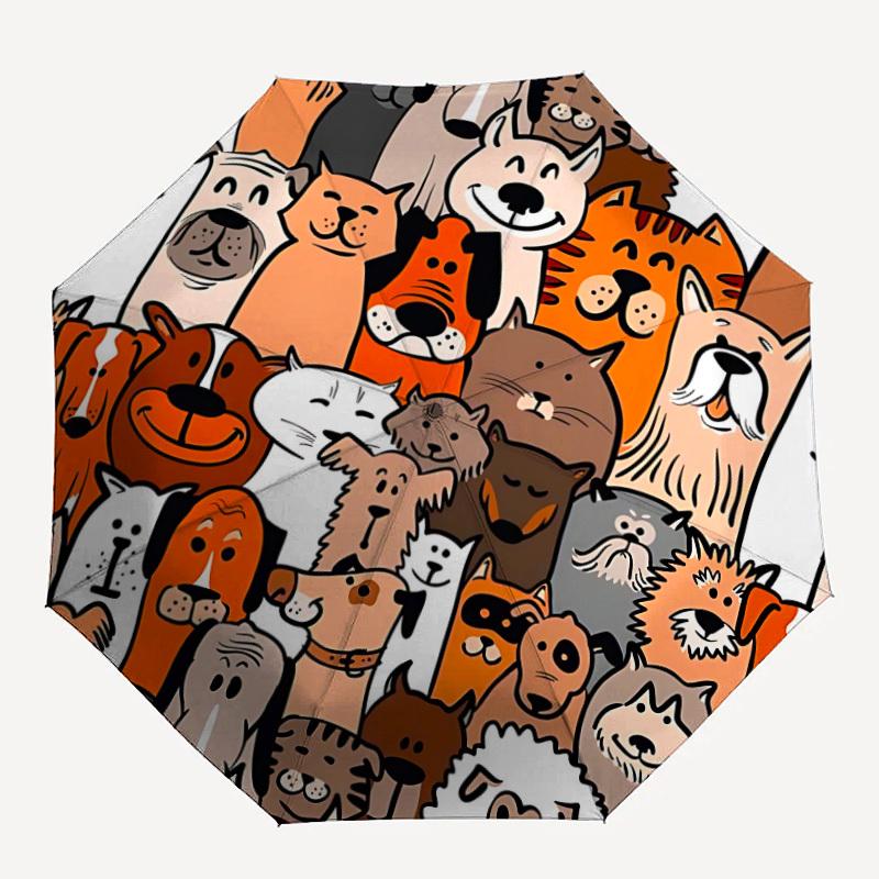 

1pc Pets Animals Automatic Open/Close Umbrella Compact Folding Umbrella, All-Season Portable Umbrella for Women/Men F1124093