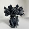 Garden Witch Cat Sculpture Gothic Kitten Decoration Halloween Magic Cat Statue Resin Craft Ornament Home Outdoor Courtyard Decor
