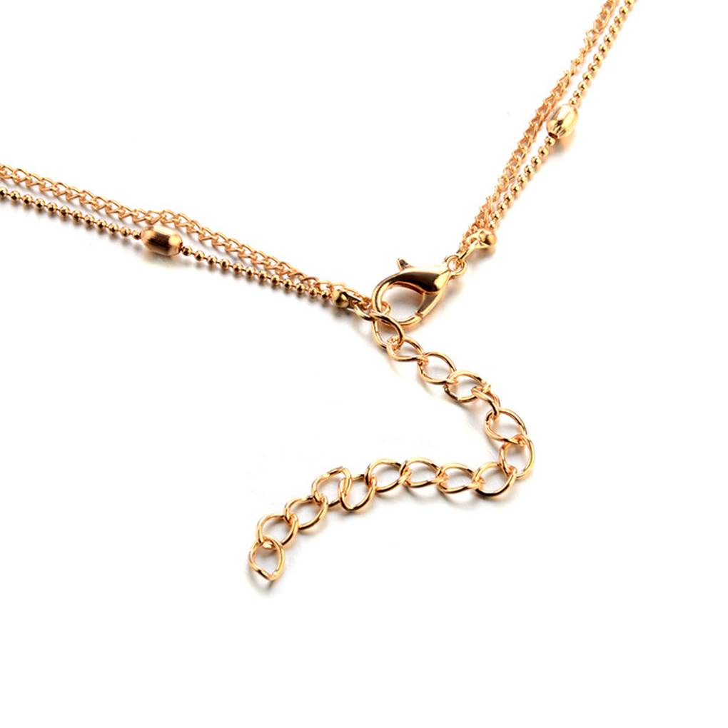 Multi Layers Heart Pendant Women Girl Clavicle Necklace Plating Alloy Adjustable Neck Decorative Jewelry