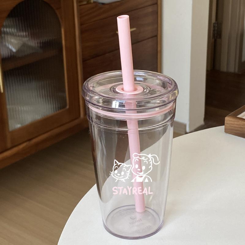 

Мятно-зеленый стакан с соломинкой Тритан Высокотемпературный стакан для воды Экологически чистый, Весенний розовый Харада 450ml