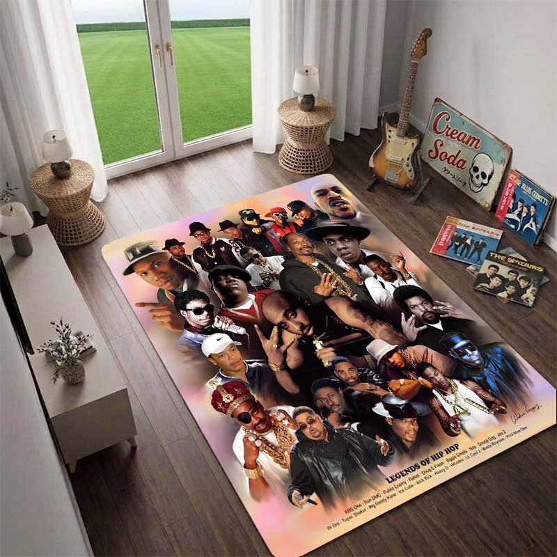 Hip Hop Rapper Rall Roll Teppich Rutschfester Boden Teppich Wohnzimmer Spielzimmer Heimdekoration, Fan Geschenk