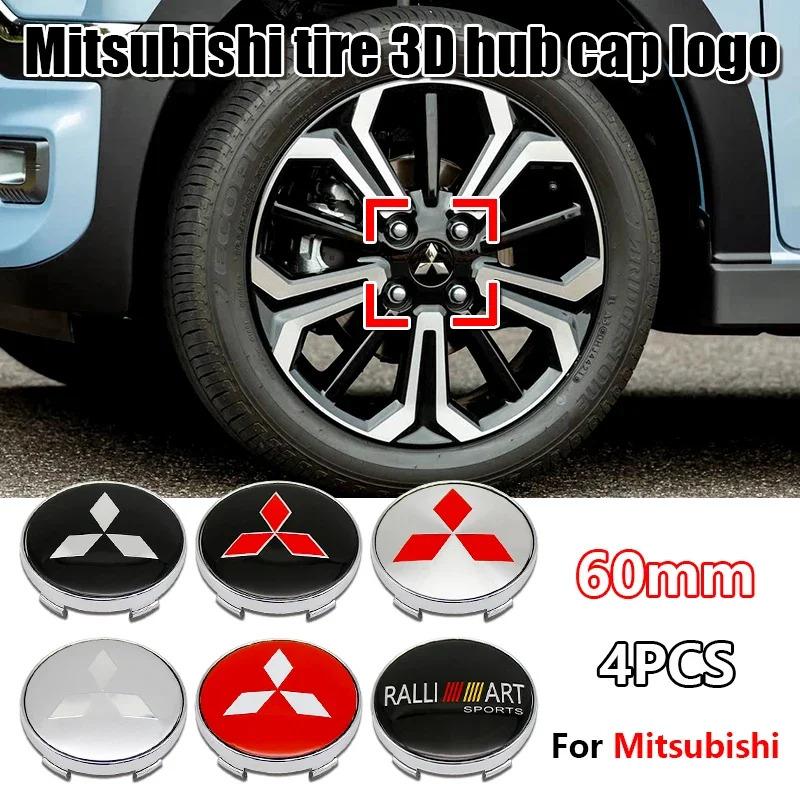 cxzbfh1 4Pcs 60mm Car Wheel Center Hub Cap Stickers Auto Rim Cover For Mitsubishi Outlander Pajero XL Montero Lancer Triton l200 Galant