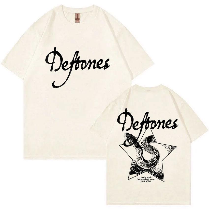

Ограниченный Rock Band Deftones Личная Музыкальная Футболка Змея Графические Футболки Мужские Женские Мода Повседневные Оверсайз Футболки Уличная одежда S