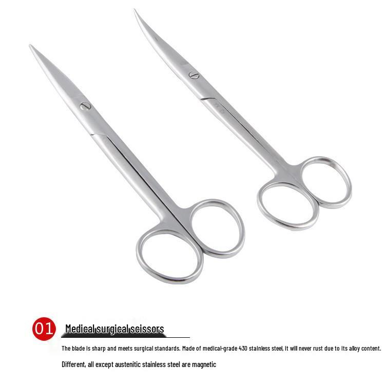 Stainless Steel Surgical & Teaching Dissection Scissors - Straight/Round Cutting & Gauze Scissors
