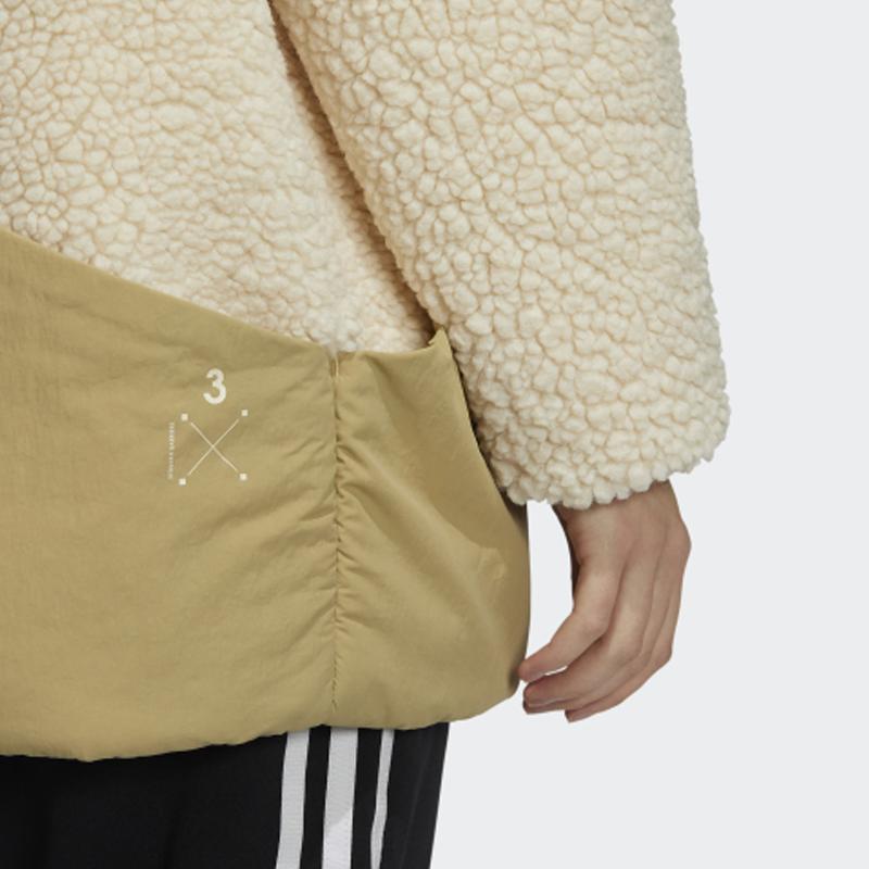 Adidas Originals Retro Sports Stand Collar Color Block Splicing Zipper Long Sleeve Jacket Women Jacket Yellow H29563