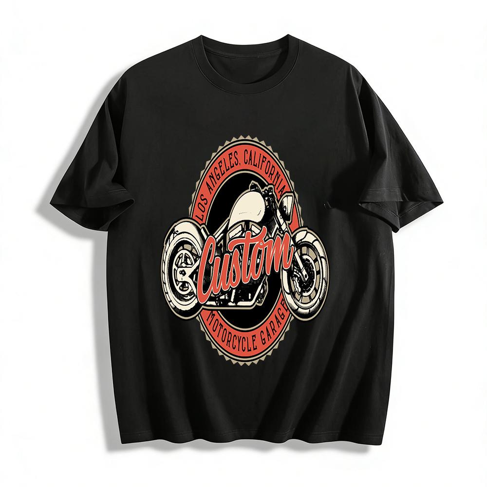 

Los Angeles California Custom Motorcycle Garage Vintage Tee Pure cotton T-shirt XXS