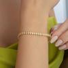 Women's Gold Color Zircon Stone Shuttle Model Waterway Steel Bracelet