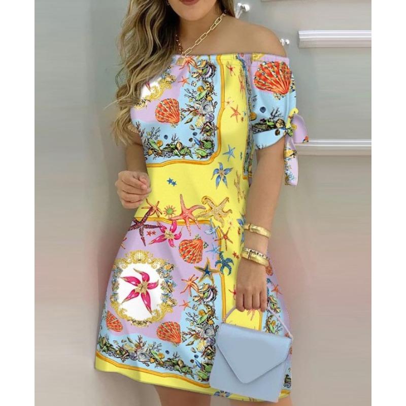 Women's Casual Fashion Home Gradient One Shoulder Dress