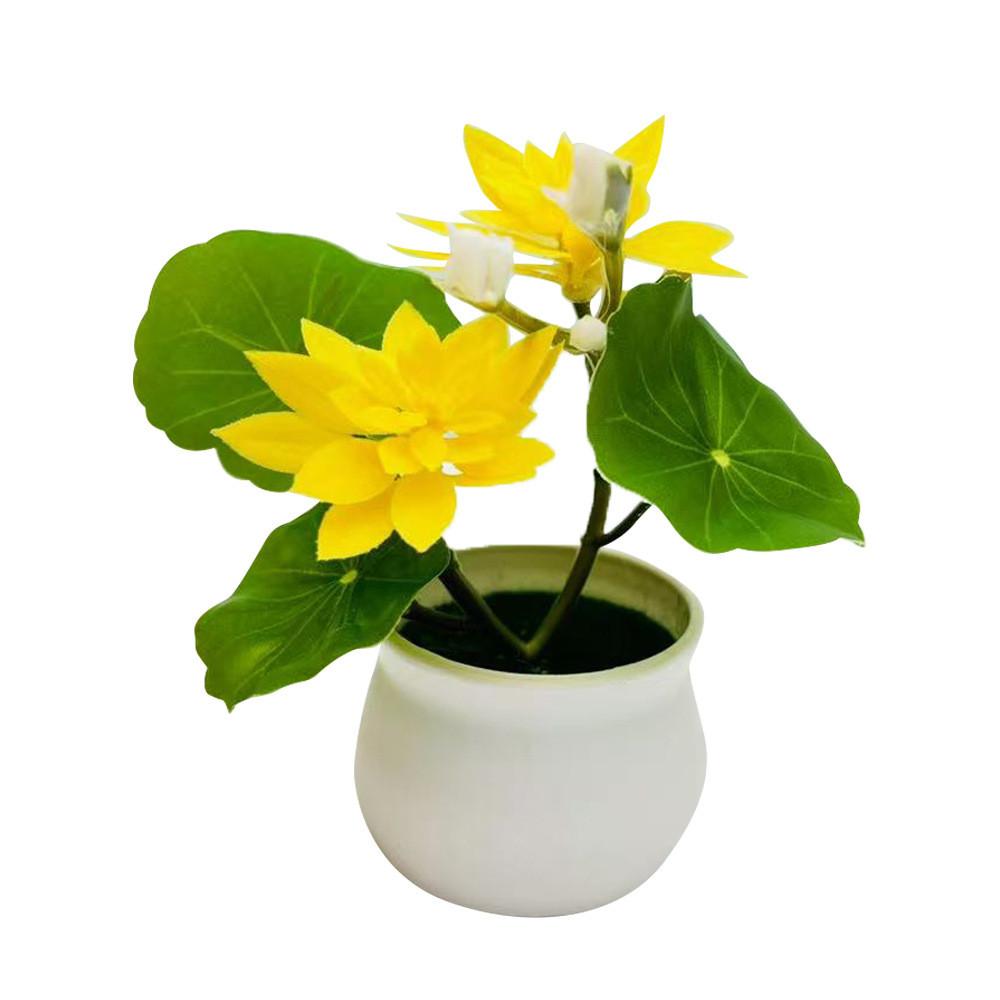 Lotus Plastic Potted Green Plant Potted Plant For Home Living Decor Room