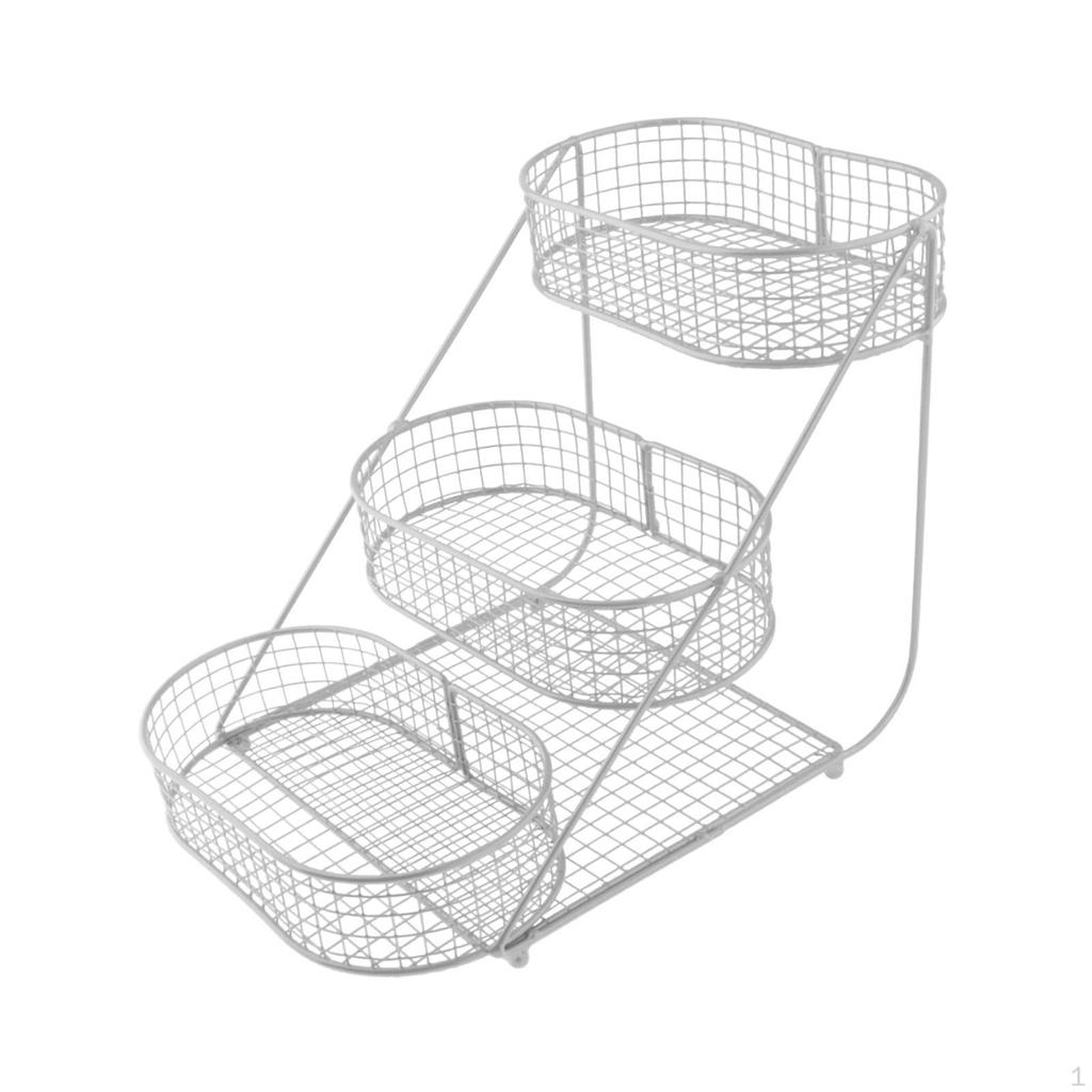 3 Tier Countertop Fruit Basket Fruits Stand Holder Vegetables Storage Rack for Kitchen