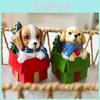 Cute Gift Puppy Resin Desktop Ornament For Holiday Scene Display