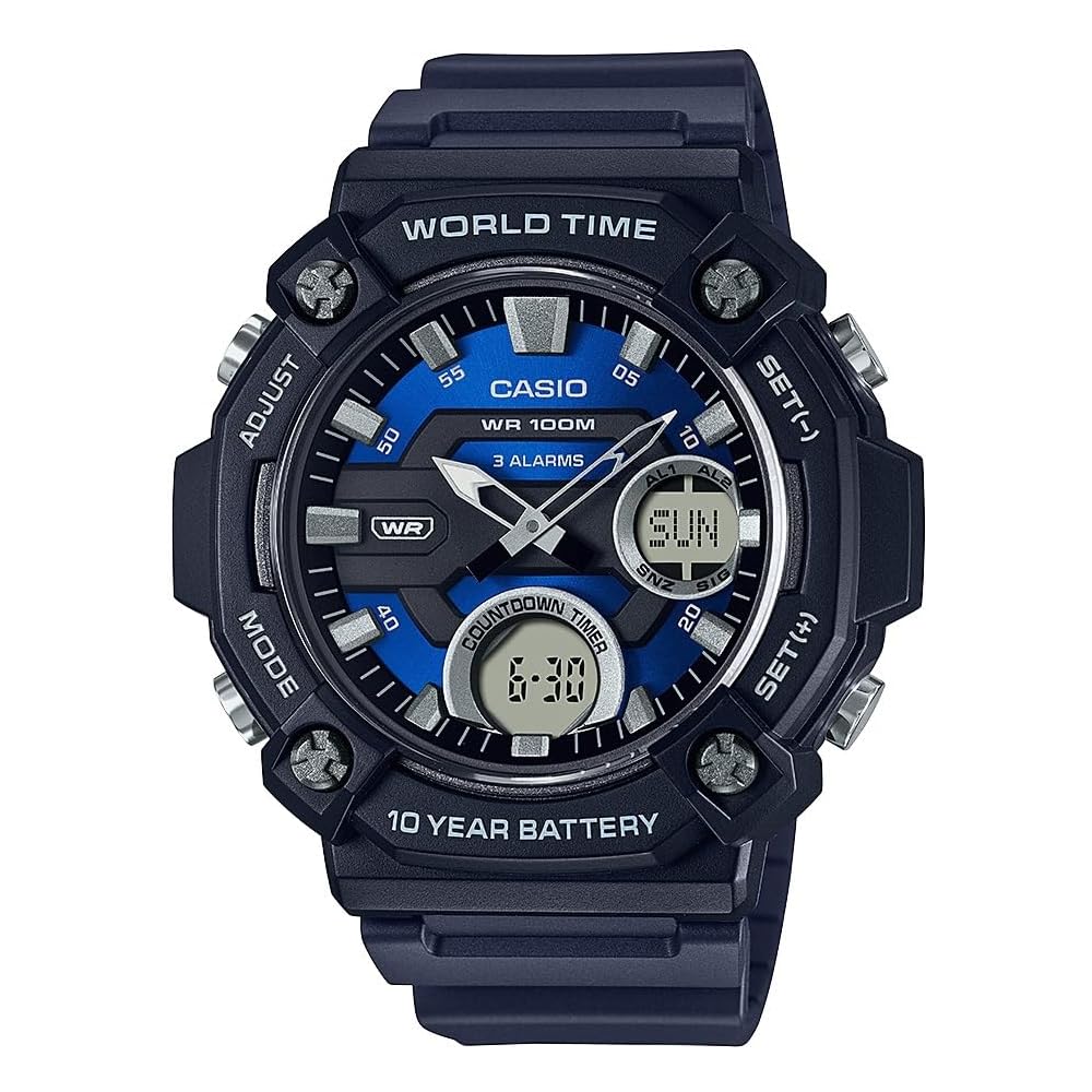 Casio Sports Watch AEQ120 Digital Display Water Resistant Blue Band