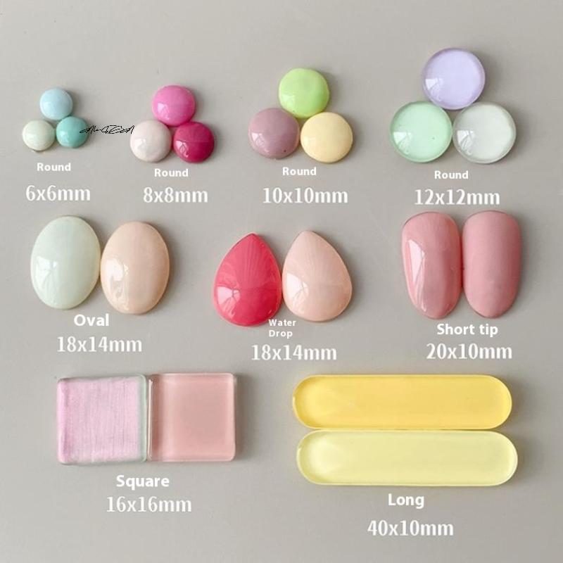 Mini Glass Nail Color Card Manicure Bean 3D Round Bead Transparent Glue Plate High-Quality Nail Polish Manicure Tool