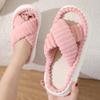 New men's and women's couples' corduroy cross-strap home cotton slippers thick-bottomed warm indoor slippers