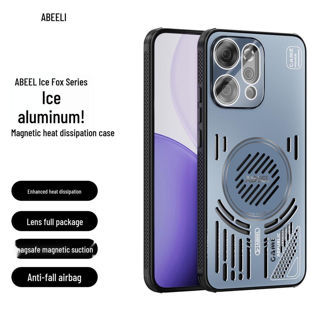 OPPO Reno14 Pro Ice Aluminum Magnetic Protective Phone Case with Heat Dissipation and Drop-Proof Design