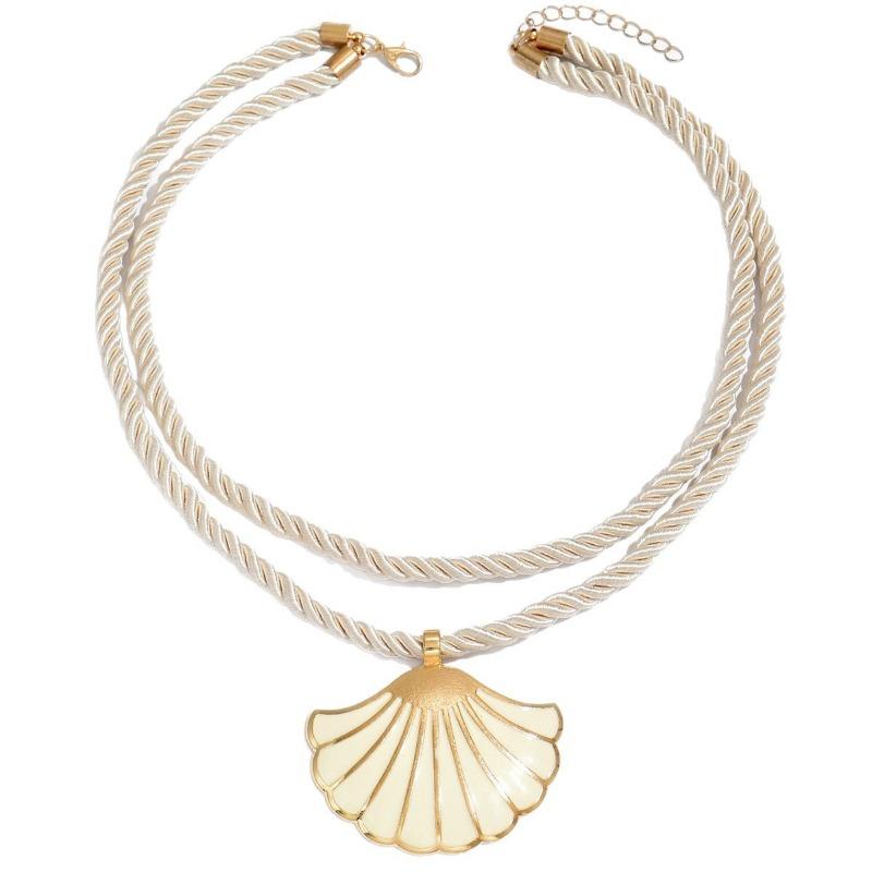 Seaside Shell Necklace Jewelry, Oil Drop Pendant, Niche Design Sense, Multi-layer Woven Rope Necklace Jewelry