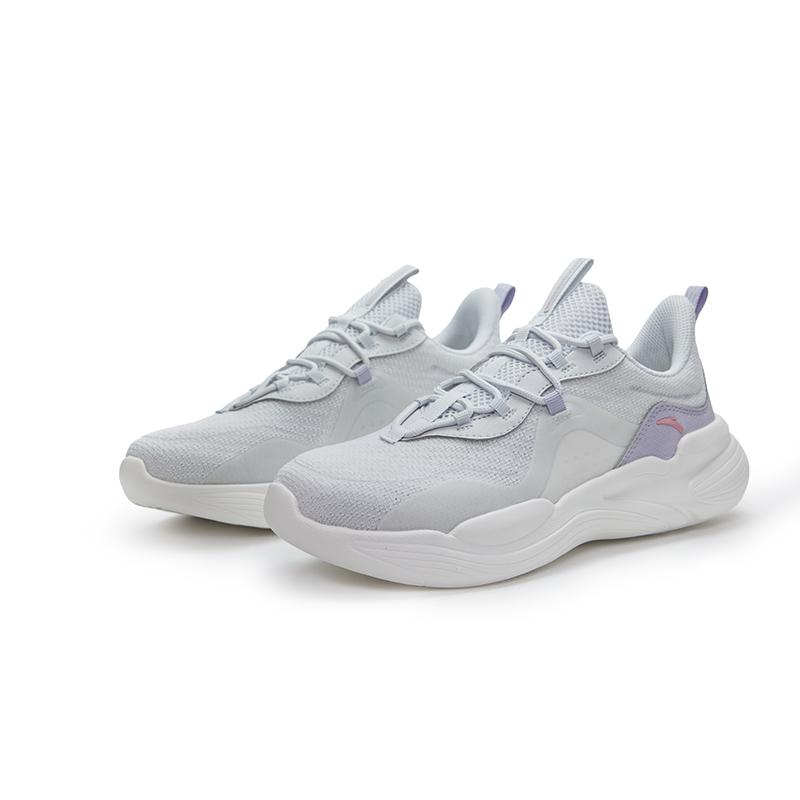Anta Five Mountains Moon White Mesh Comfortable Shock Absorption Wear-Resistant Simple Fashion Low-Top Running Shoes Women sneaker 122527709R-1