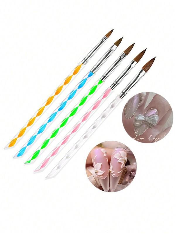 5 Nail Pen Set, Onion Powder Rod Crystal Pen, Nail Brush, Painted Pen, Nail Pen Green, Nail Arrangement Pen Set