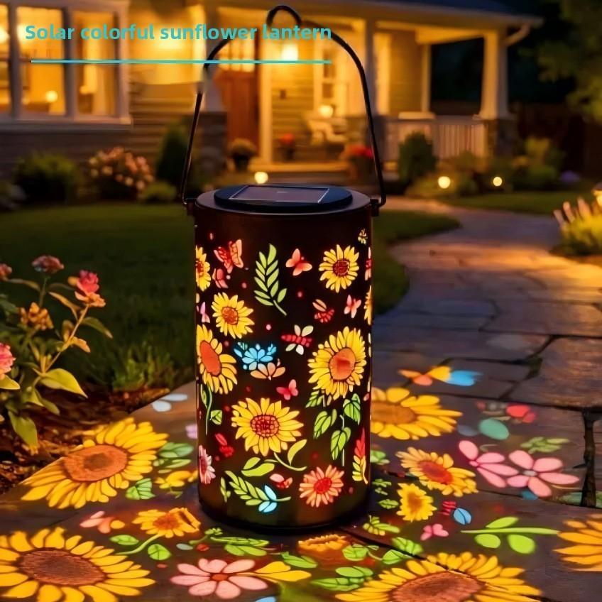 Sonnenblumen-Solar-Gartenleuchte mit Metallskulptur für die Außendekoration des Gartens