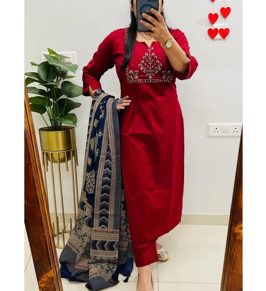 Indian Women Designer Salwar Kameez Cotton Bollywood Kurti Pant Dupatta Set Top Tunic Dress