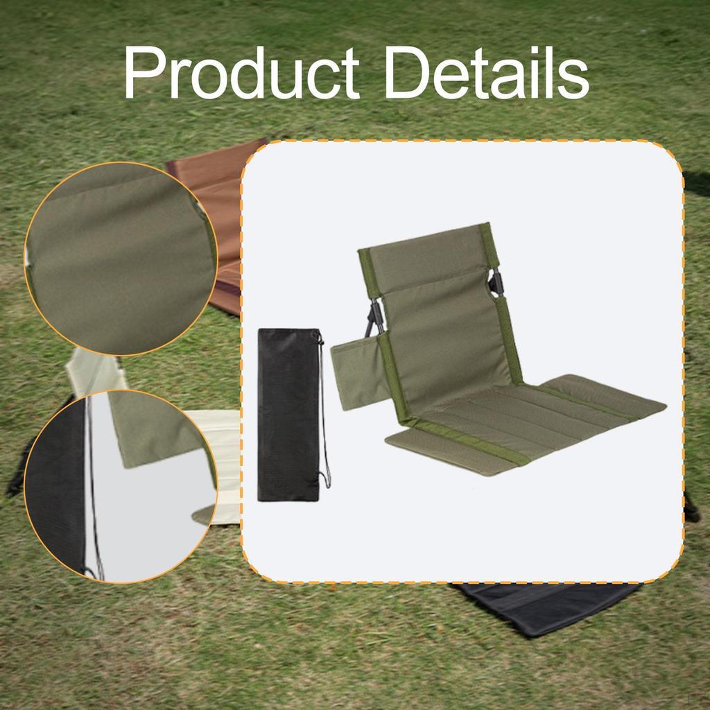 Outdoor Camping Backrest Floor Chair with Carry Bag Camp Foldable Chairs Pad,