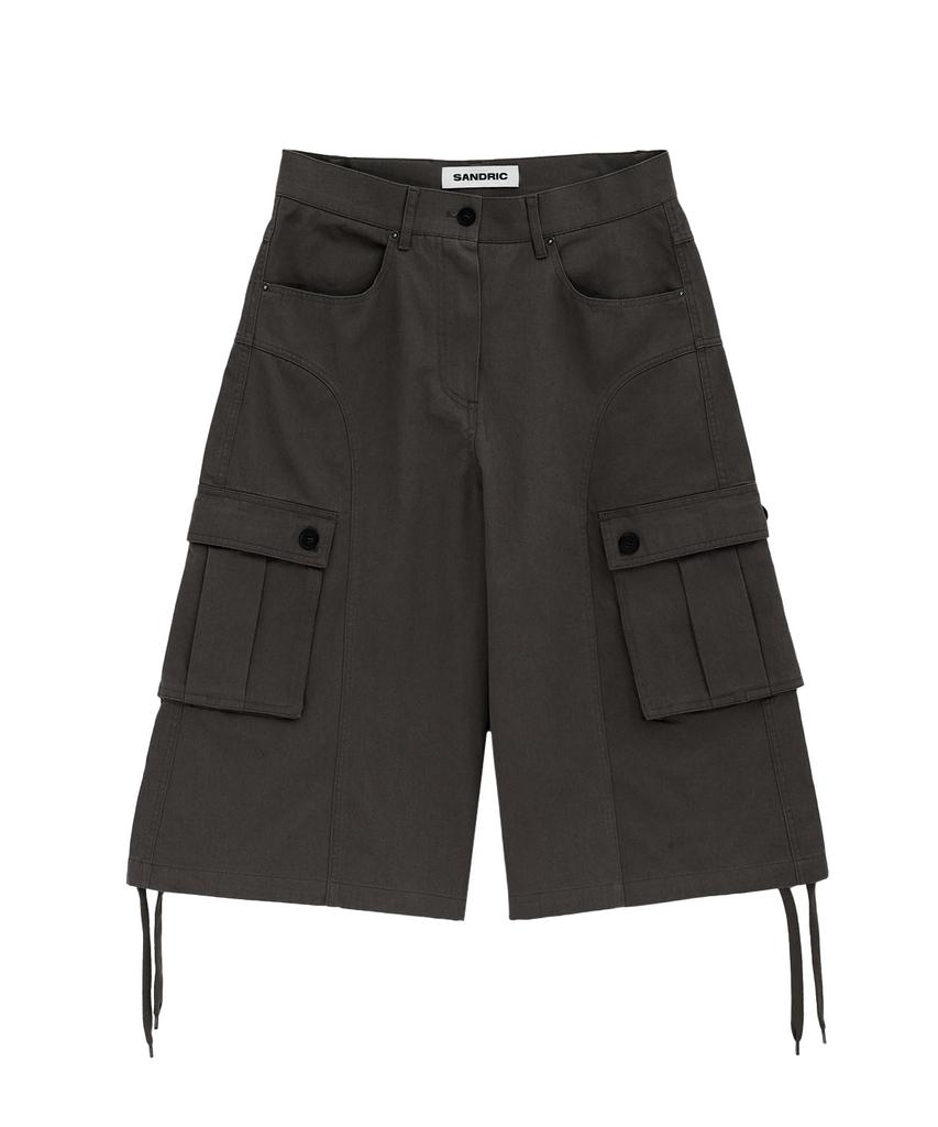 Saendeulig Cargo Bermuda Cotton Shorts_Charcoal