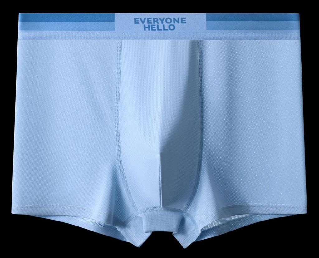 Summer Cool Solid Color Shorts Breathable Four Corners Thin Men's Underwear Ice Silk Flat Corners