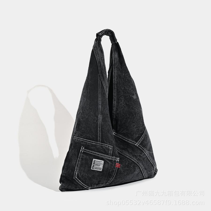 Washed Denim Bag Underarm Shoulder Bag Large Capacity Lazy Tote Bag Handbag Versatile Bag