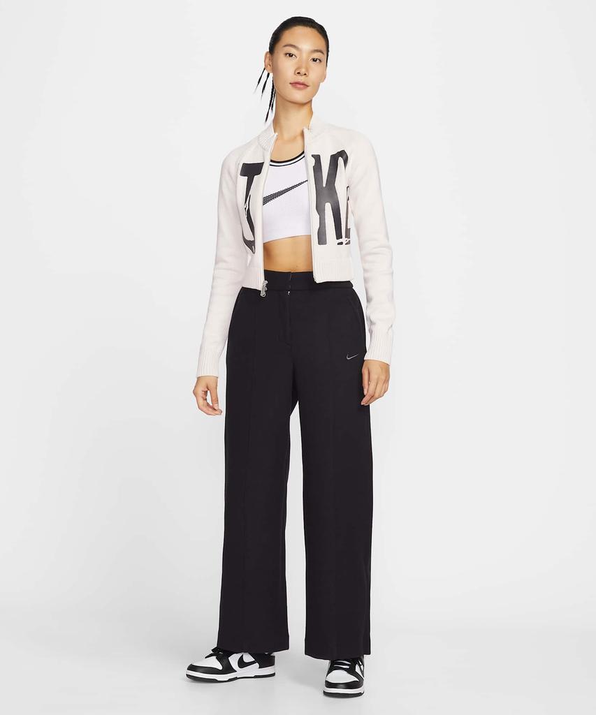NIKE Sportswear Tight Graphic Full-Zip Sweater W - Chalk:Black / If4414-104