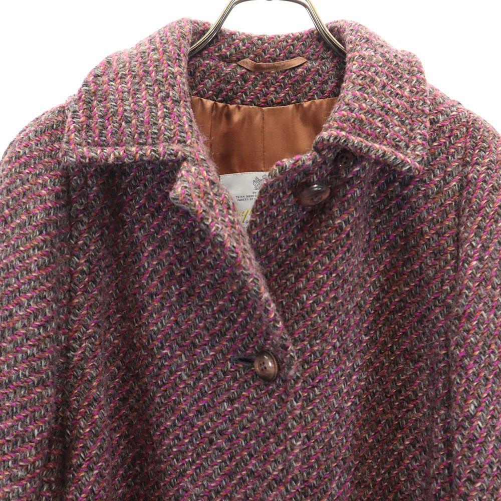 Aquascutum 70s 80s Vintage Wool Coat Purple Women Used