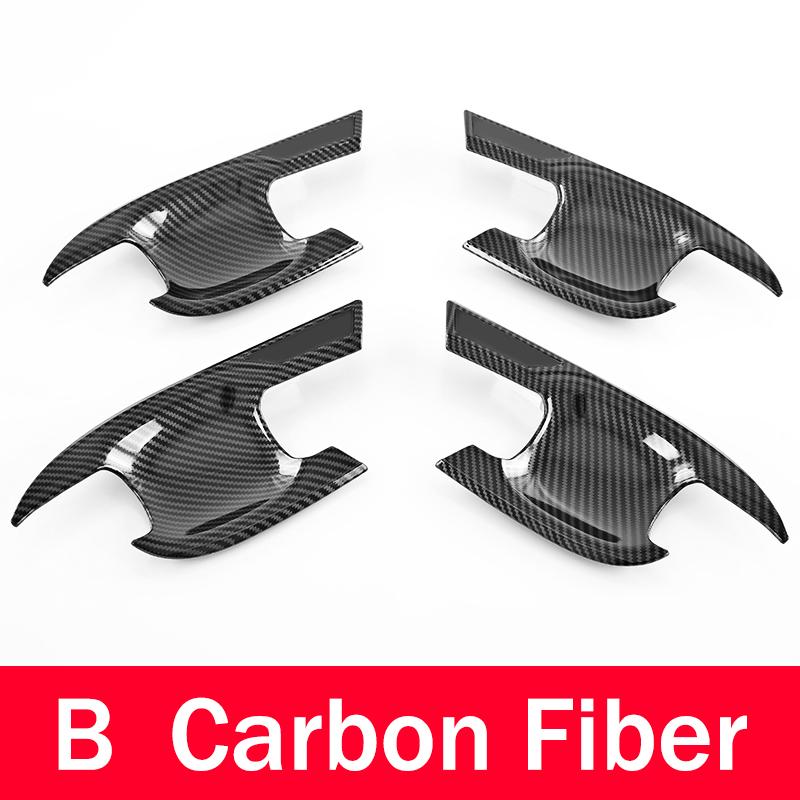 Car Styling ABS Carbon Fiber Trim Door Handles Bowl Cover Protection Sticker For Toyota Highlander XU70   2022