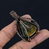 Blue Tiger Eye Pendant, 999 Copper Wire Wrapped Pendant Jewelry. Gift For Women Handmade Pendant Gemstone Jewelry