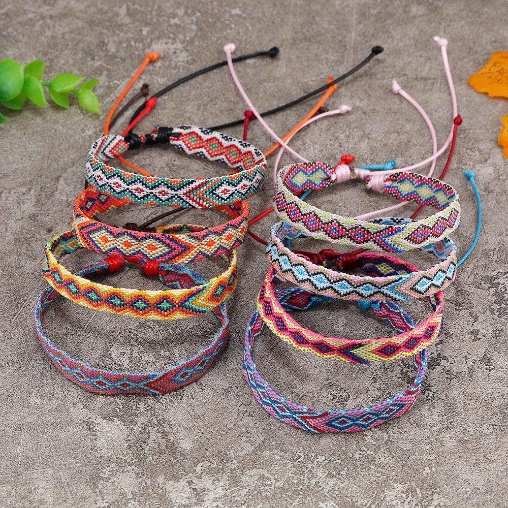 European & American Bestseller: Nepali Handmade Colorful Plaid Lucky Bracelet. Bohemian Style Friendship Bracelet.