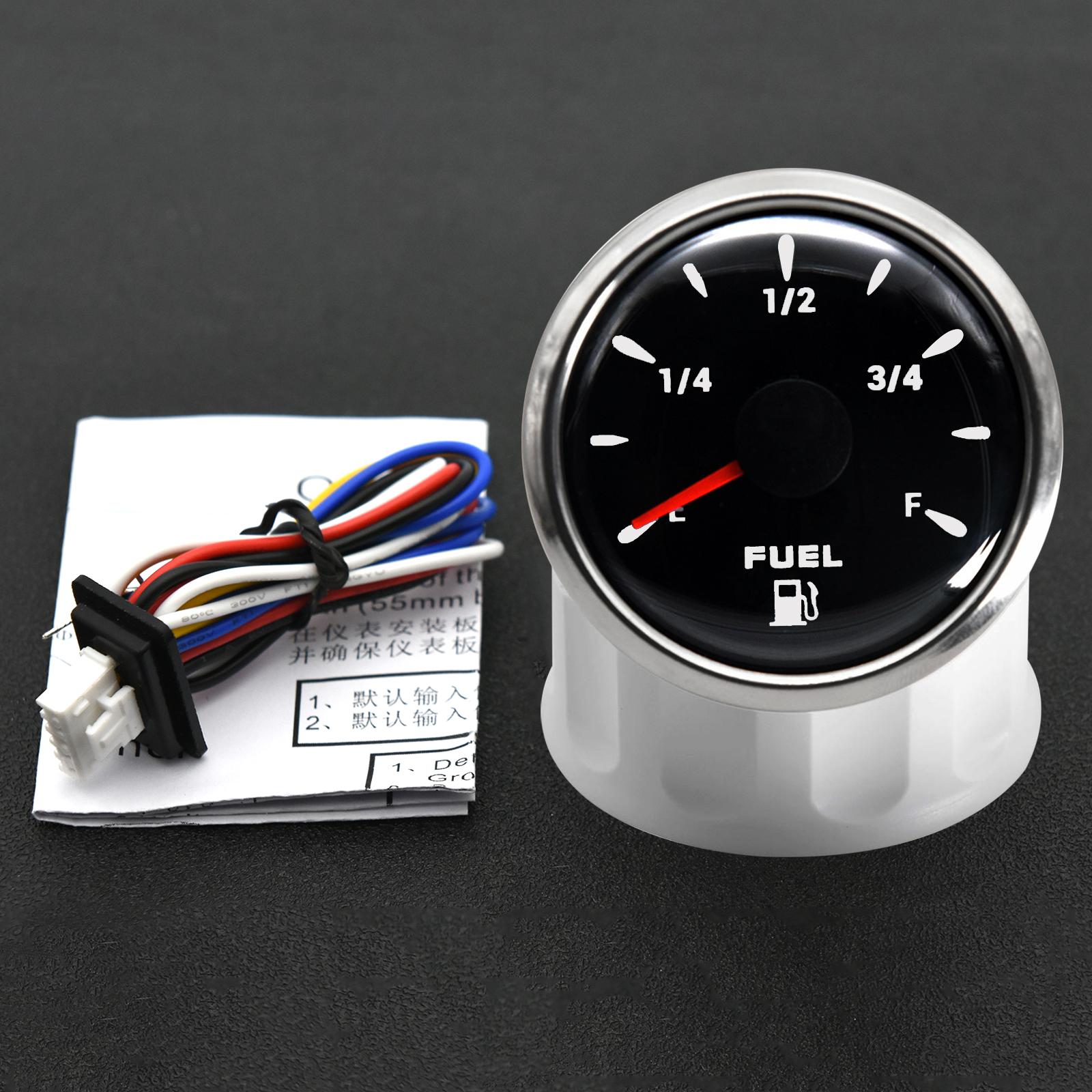 52mm Fuel Level Gauge with 100-550mm Fuel Level Sensor 7 Color Marine Boat Car Point Fuel Tank Level Meter For Oil Tank Level Only Gauge