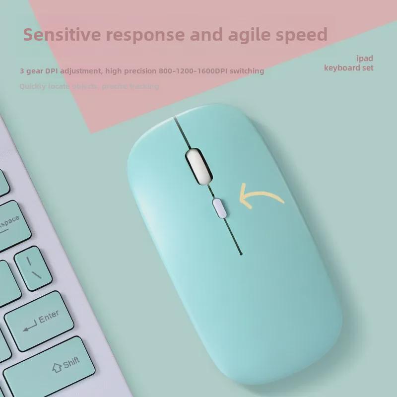 Silent Wireless Dual-Mode Bluetooth Mouse for iPad, Lenovo, Huawei, Tablets, and Computers