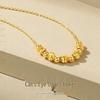 Vietnamese Gold Cat's Eye Bead Necklace - Elegant Gift for Mom