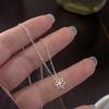 S925 Sterling Silver 18K Gold Ice Cream Flower Necklace with Rotating Lines Clavicle Chain