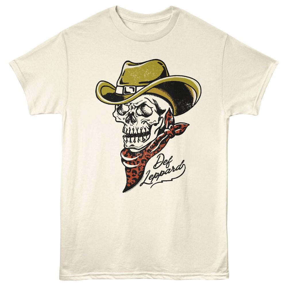 

Def Leppard Skeleton Cowboy Hat Leopard Bandana Men s T Shirt Band Merch 5XL різнокольоровий