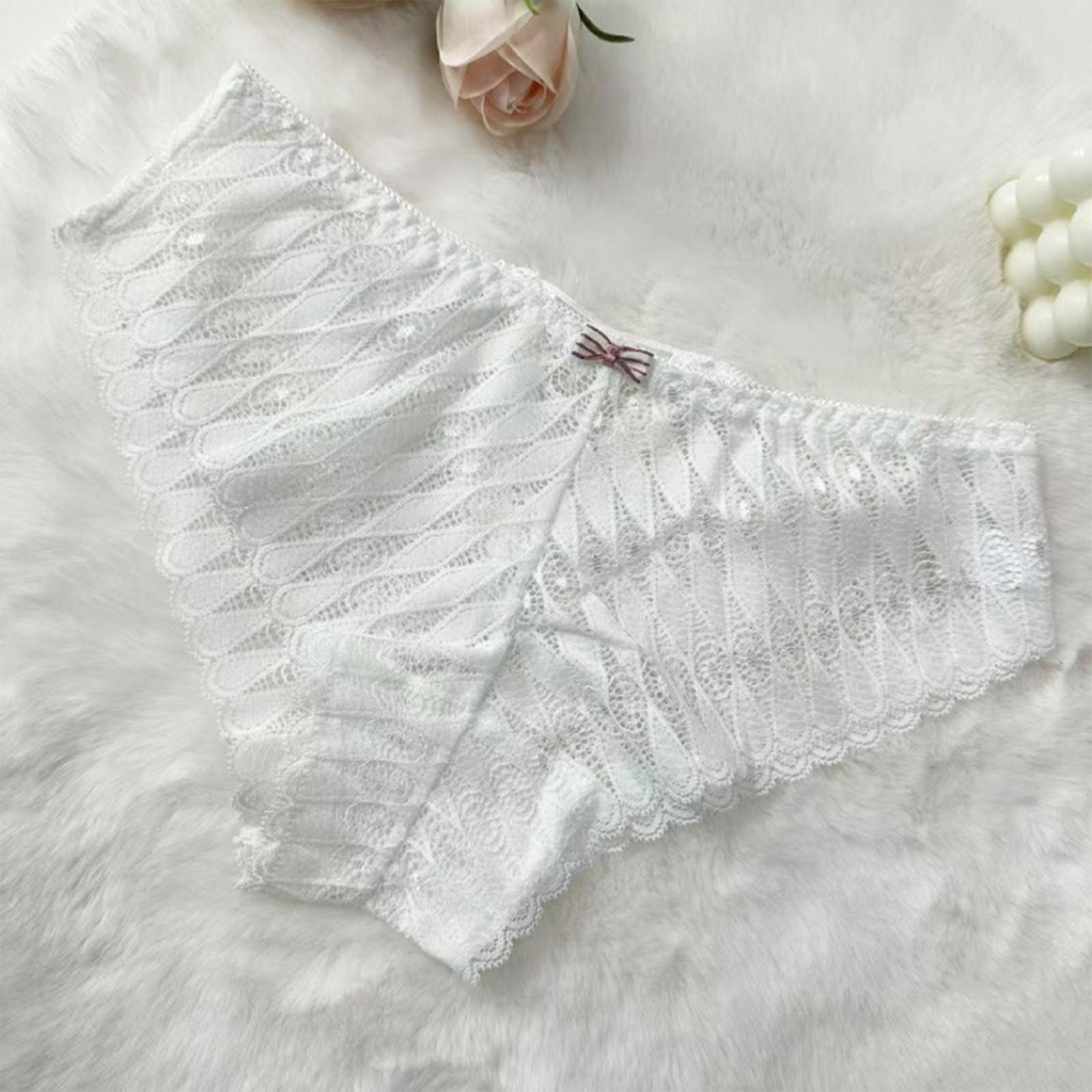 

Women s Lace Underwear With Low Waist And Cross Straps In Plus Size XL белый