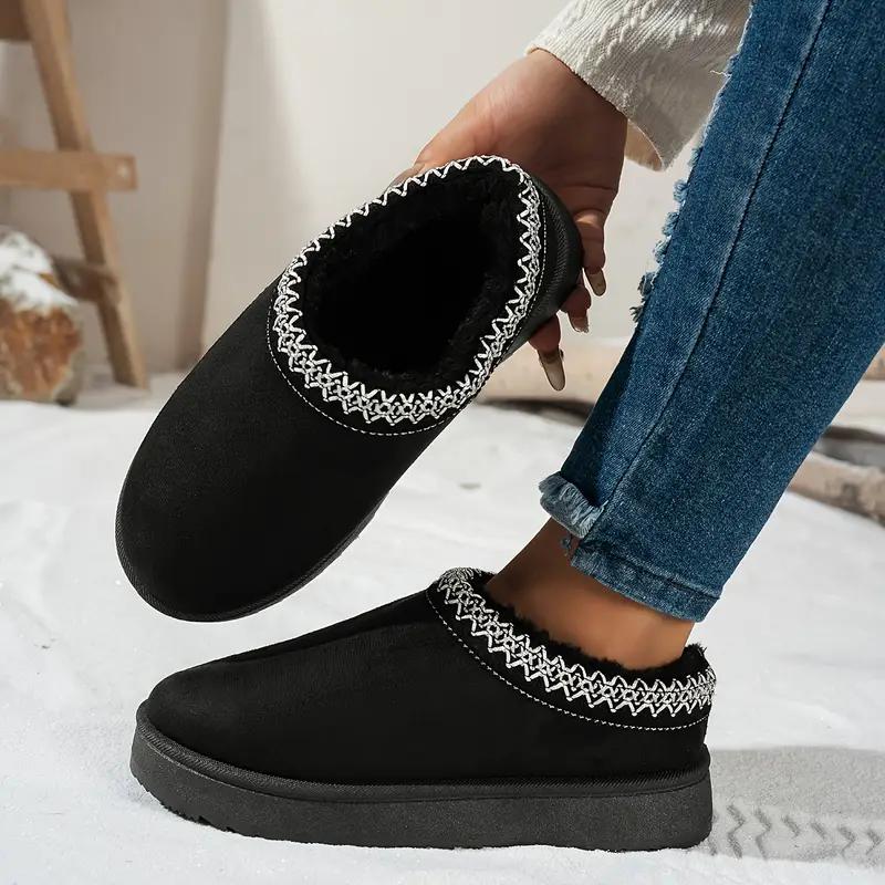 Damen Slipper Winter Hausschuhe mit ethnischer geflochtener Jute Sohle - Dick gepolsterte Indoor Hausschuhe für Heimkomfort, Indoor Hausschuhe