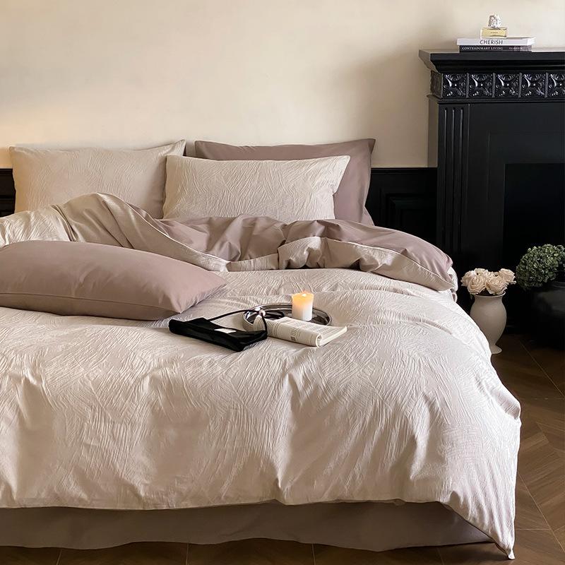 100 High-Grade Pure Cotton Four-Piece Set, Class A Maternal And Infant Grade Cotton Jacquard Quilt Set, Light Luxury Bedding Set