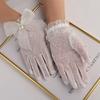 Pearls Flexible Accessories Girls Wedding Lace Bow Gloves Bridal Mittens White Gloves Ruffle