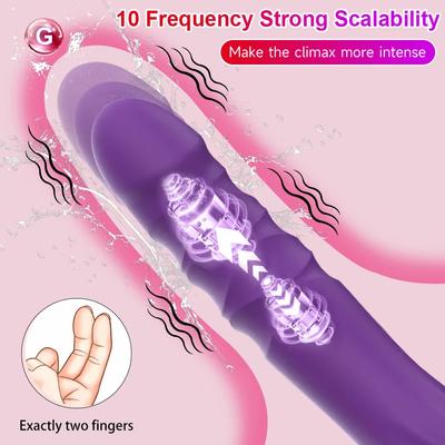 Potente Dildo Vibratore Telescopico Simulazione Stimolatore del Punto G Clitorideo Anale 10 Modalità di Vibrazione Giocattoli Sessuali per Adulti per Donne