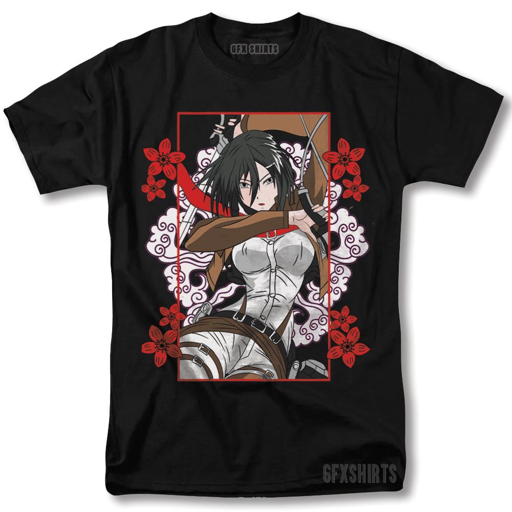 Атака Титанов Микаса Аккерман Shingeki Футболка No Kyojin Аниме Графическая Футболка Унисекс Футболка S