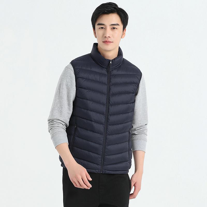 Men's Stand Collar Lightweight Down Jacket with Hood - Autumn/Winter 2025 Collection