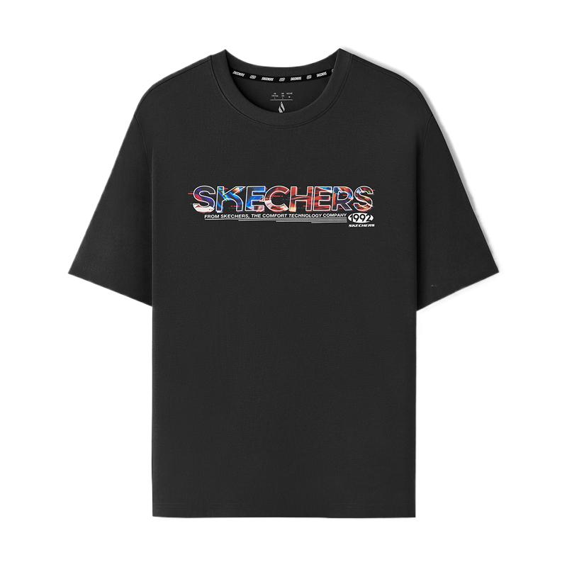 Мужская футболка Skechers Антибактериальная Прохладная Эластичная Однотонная Топы L126M019-0018 M